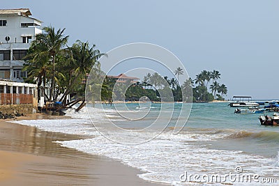 Surf on the beach. Hikkaduwa Stock Photo