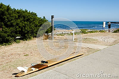 Surf Board on Cottesloe Beach - Perth - Australia Editorial Stock Photo