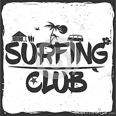 Surf club concept. Vector Illustration