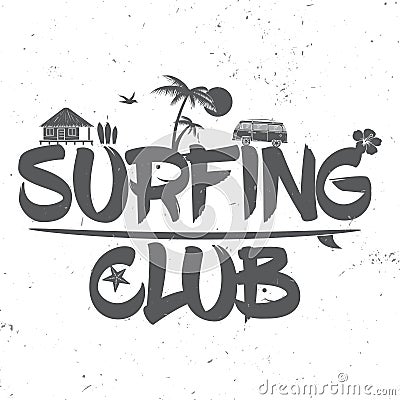 Surf club concept. Vector Illustration