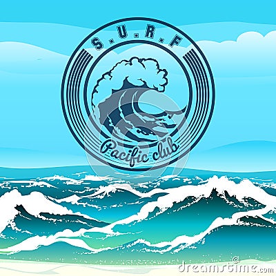 Surf Club Vector Illustration