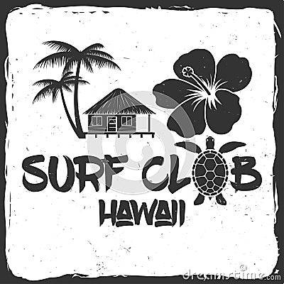 Surf club retro badge. Vector Illustration