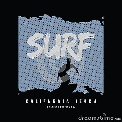 Surf creative tipography vector illustration for t shirt Vector Illustration
