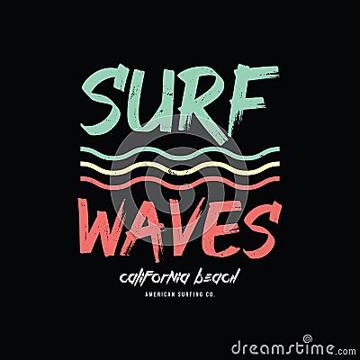 Surf, creative tipography vector illustration for t shirt Vector Illustration