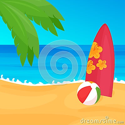 Surf near the sea Vector Illustration