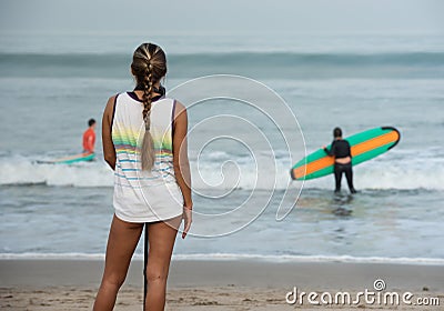 Surf photographer, Kuta Beach, Bali Editorial Stock Photo