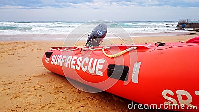Surf Rescue Boat Editorial Stock Photo