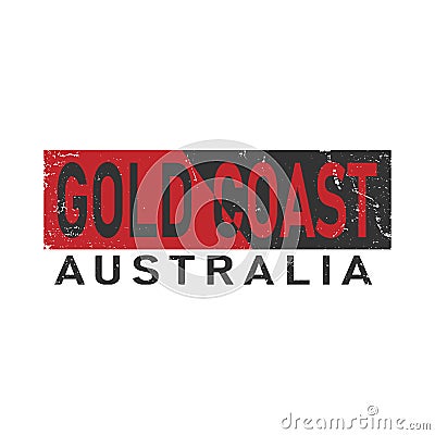 Surf sport gold coast Australia typography, tee shirt graphics, vectors Vector Illustration