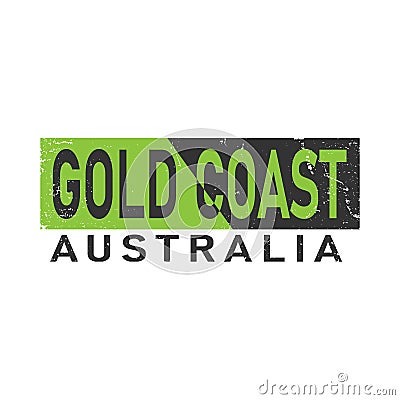Surf sport gold coast Australia typography, tee shirt graphics, vectors Vector Illustration