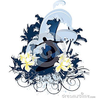 Surf summer Vector Illustration