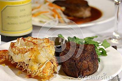 Surf and Turf Meal Stock Photo