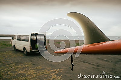 Surf with van Stock Photo