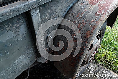 Surface of the car that has been corroded Stock Photo