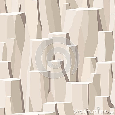 Surface of cliff, peeled rock rough stone seamless Vector Illustration