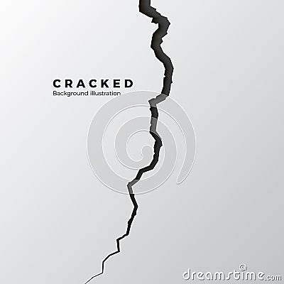 Surface cracked ground. Sketch crack texture. Split terrain after earthquake. Vector illustration Vector Illustration