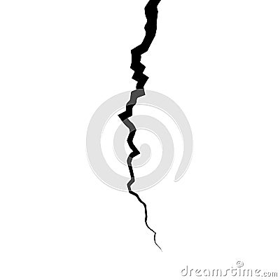 Surface cracked ground. Sketch crack texture. Split terrain after earthquake. Vector illustration on transparent background Vector Illustration