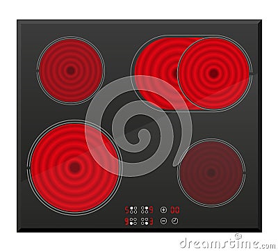 Surface for electric inductive stove vector illustration Vector Illustration