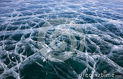 Surface of a frozen lake Stock Photo