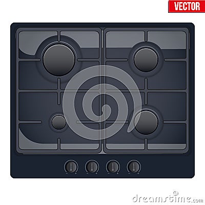 Surface of gas stove Vector Illustration