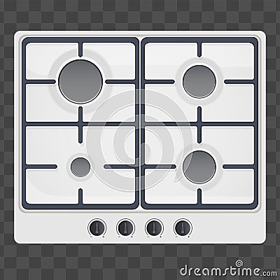 Surface of gas stove Vector Illustration