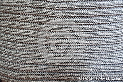 Surface of grey handmade rib knit fabric Stock Photo