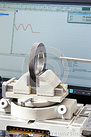 Surface roughness tester, profiler of parts Stock Photo