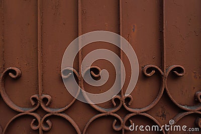 The surface of the steel plate is rusted. Stock Photo