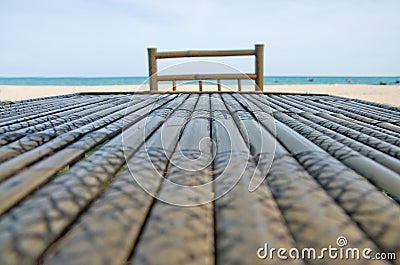 Surface texture of bamboo table Stock Photo