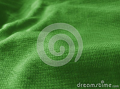The surface texture of the corrugated green cloth Stock Photo