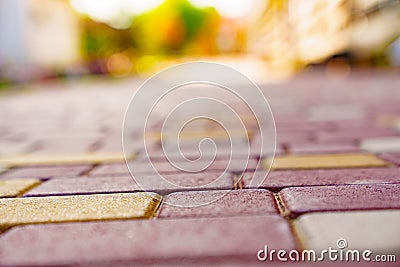 surface texture Paving slabs made of bricks Stock Photo