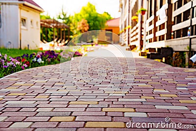 surface texture Paving slabs made of bricks Stock Photo