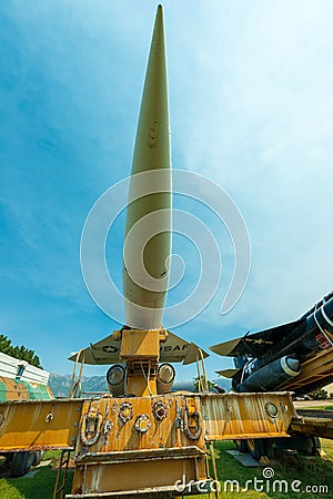 Surface to Air Missile Mounted on a Launcher Editorial Stock Photo