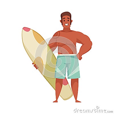 Surfboard Cartoon Icon Vector Illustration