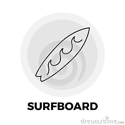 Surfboard Line Icon Vector Illustration