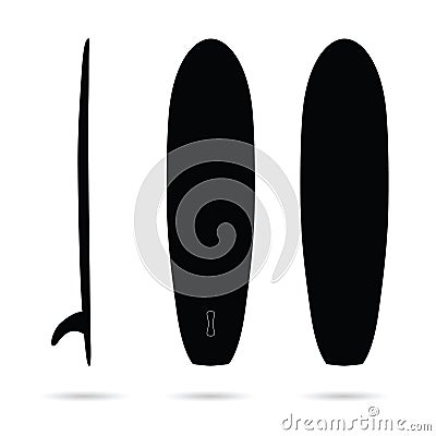 Surfboard set in black color illustration Vector Illustration