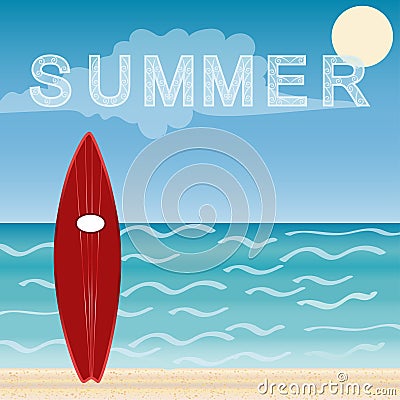 Surfboards beach holidays Vector Illustration