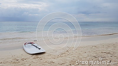 Surfboards on the beach Stock Photo