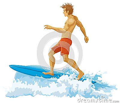 Surfer Vector Illustration