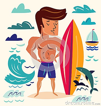 Surfer Vector Illustration