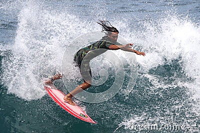 Surfer in the Curl Editorial Stock Photo