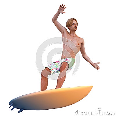 Surfer Cartoon Illustration