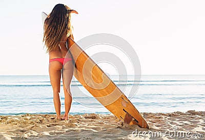 Surfer Girl Stock Photo