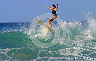 Surfer Girl Brooke Rudow in Hawaii Editorial Stock Photo