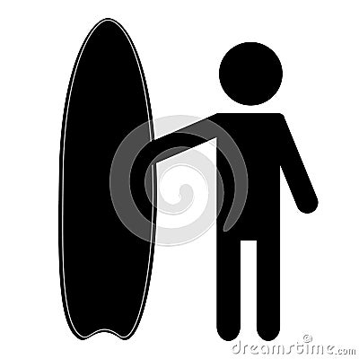 Surfer icon on white background. Surfing sign. Man surfing symbol. flat style Vector Illustration