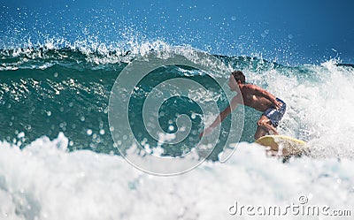 Surfer in the ocean Stock Photo