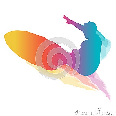 Surfer riding a big wave Stock Photo