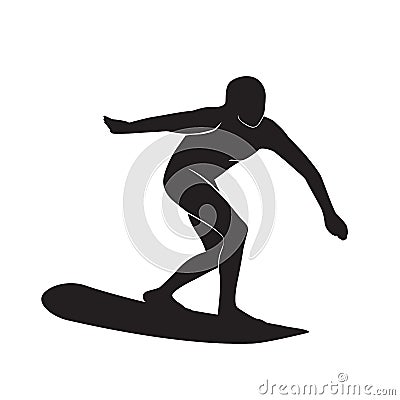 Surfer silhouette icon Vector Illustration
