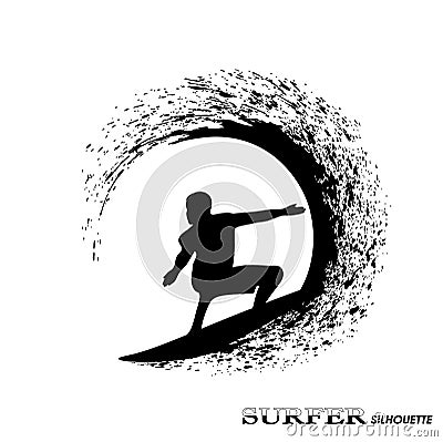 Surfer silhouette Vector Illustration
