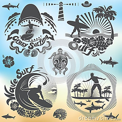 For Surfer and surf holidays Vector Illustration