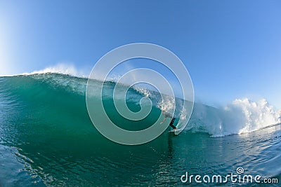 Surfing Surfer Tube Rides Wave Water Action Editorial Stock Photo